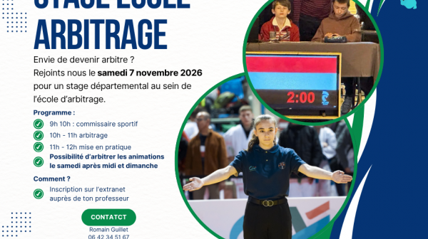 Stage départemental de l’école d’arbitrage : forme-toi à l’arbitrage !